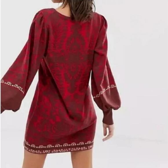 Free People Music And Lyrics Brocade Damask Jacquard Dress - Picture 8 of 9